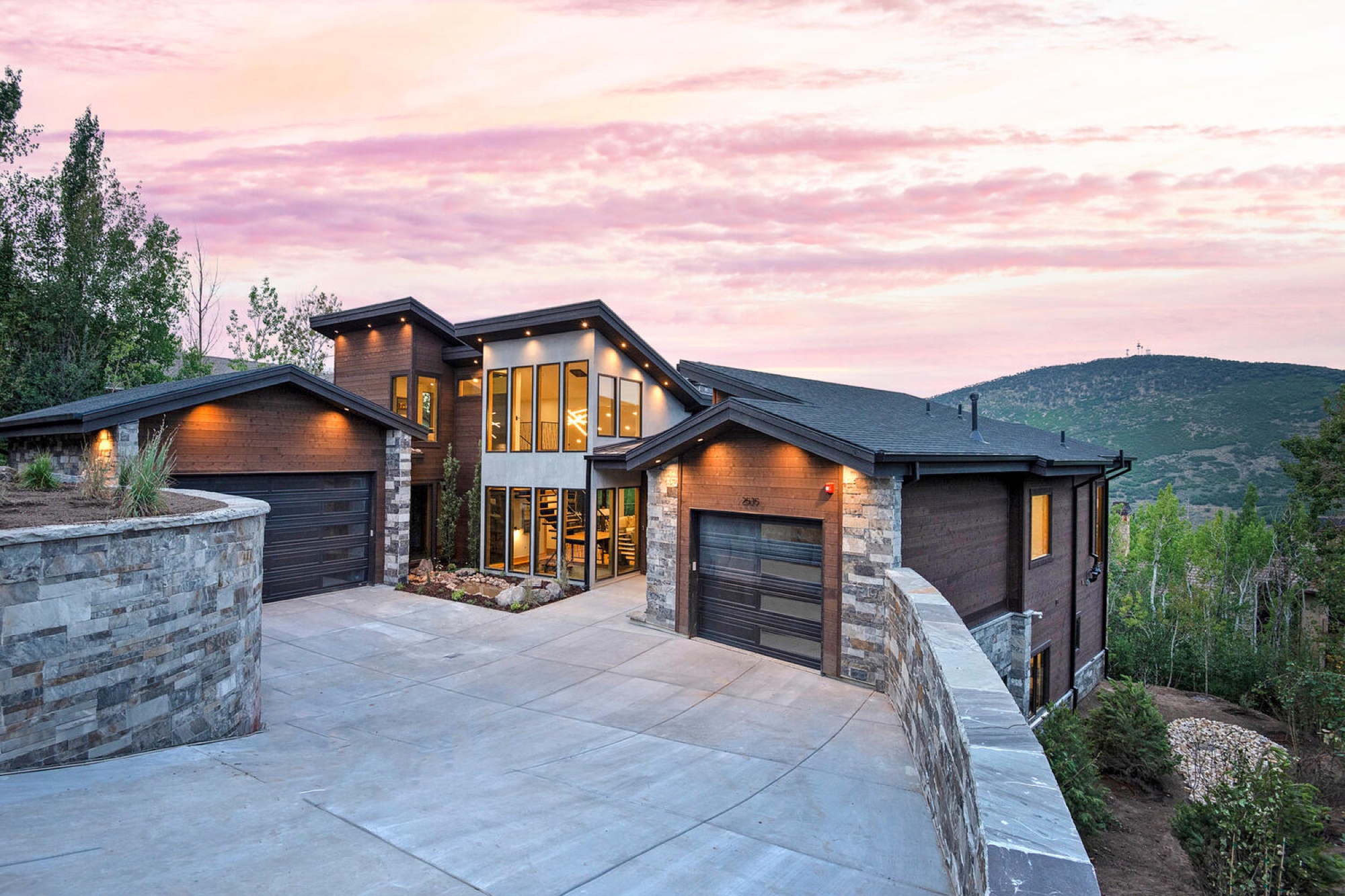 Aerial view of Aspen Springs in its mountain setting