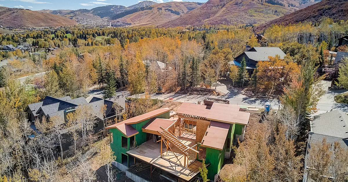 park city home for sale view drone